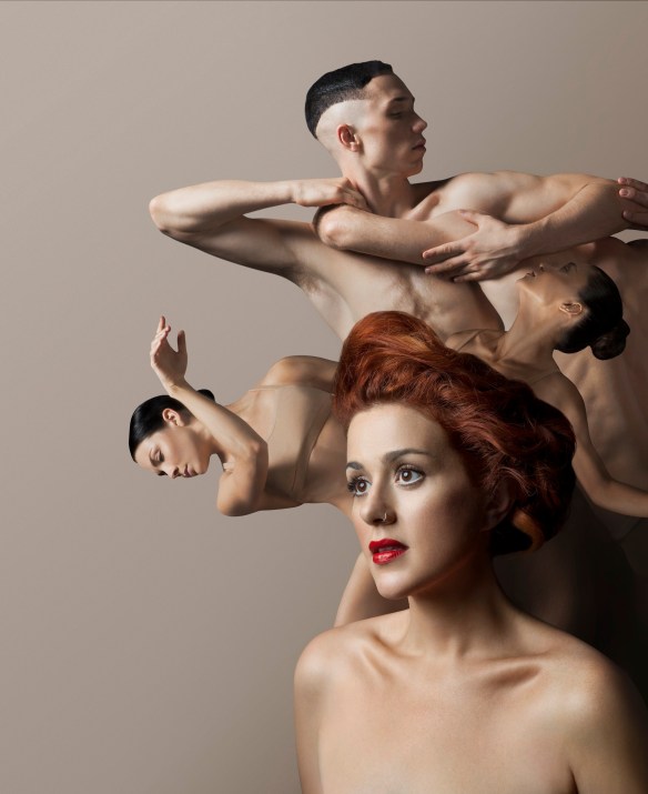 Katie Noonan with SDC dancers Jessica Thompson and Thomas Bradley. Photo: Ellis Parrinder