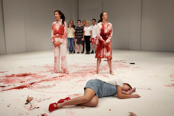 Mish Grigor and Zoe Coombs Marr with volunteers. Photo: Ellis Parrinder