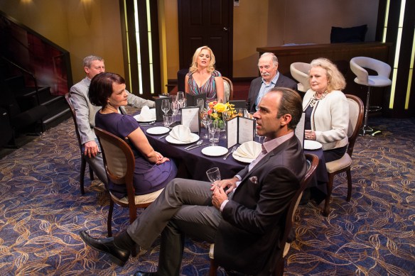 Clockwise from back left, Helen Dallimore, Henri Szeps, Kate Fitzpatrick, Felix Williamson, Michelle Doake and Peter Phelps. Photo: Clare Hawley