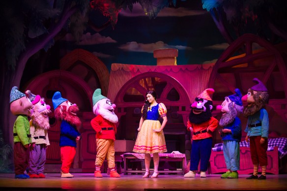 Erin Clare with the seven dwarves. Photo: Kurt Sneddon, Blueprint Studios