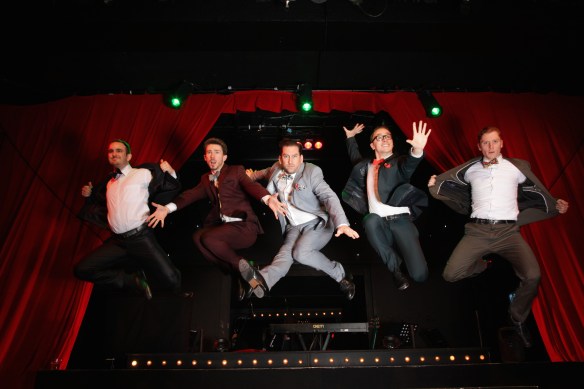 Jesse Rasmussen, Ben Brown, Christopher Horsey, Jordan Pollard and Thomas J Egan. Photo: Shan Turner-Carroll