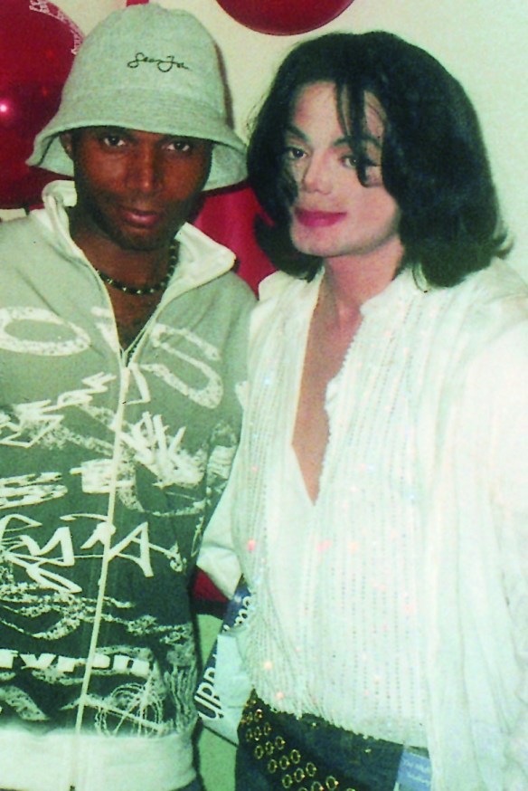 Adrian Grant with Michael Jackson. Photo: supplied