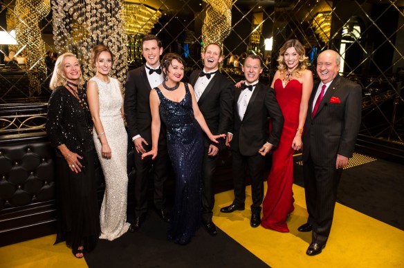 The cast of Anything Goes, Carmen Duncan, Claire Lyon, Alex Rathgeber, Caroline O'Connor, Todd McKenney, Wayne Scott Kermond, Debora Krizak and Alan Jones. Photo: Kurt Sneddon