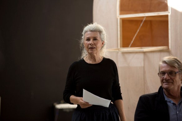 Robyn Nevin rehearses Mother Courage. Photo: Lisa Tomasetti